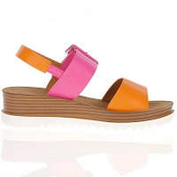Heavenly Feet - Pistachio Wedge Sandals, Orange/Pink 3