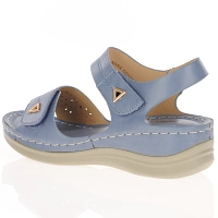 Heavenly Feet - Nora Velcro Strap Sandals, Denim Blue 2