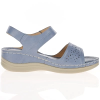 Heavenly Feet - Nora Velcro Strap Sandals, Denim Blue 3