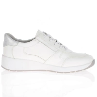 Jana -Low Wedge Trainers White Silver - 23769 3