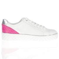Marco Tozzi - Vegan Side Zip Trainers White/Pink - 23709 3