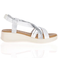 Oh My Sandals - Slingback Wedge Sandals White/Silver - 5406 3