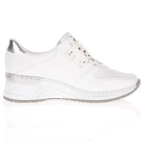 Rieker - Velcro Strap Wedge Shoes White Combi - N4354-81 3