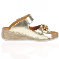 Softmode - Sandy Wedge Mule Sandals, Gold 3