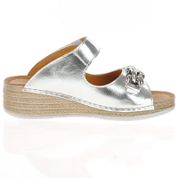 Softmode - Sandy Wedge Mule Sandals, Silver 3