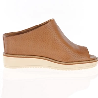 Tamaris - Leather Mule Wedge Sandals Cognac - 27200 3