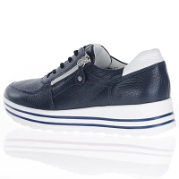 Waldlaufer - Lace Up Platform Shoes Navy-White - 758009 2