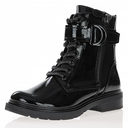 Marco Tozzi - Patent Lace Up Boots Black - 25113