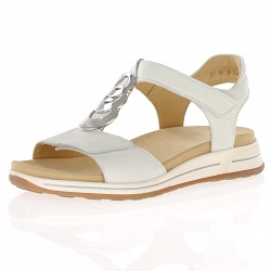 Ara - Leather Velcro Strap Sandals Off-White - 34826