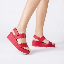 Wonders - Purpura Wedge Sandals Red - 9501
