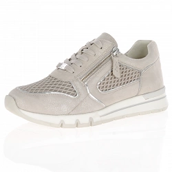 Caprice - Suede Mesh Trainers Light Grey - 23706
