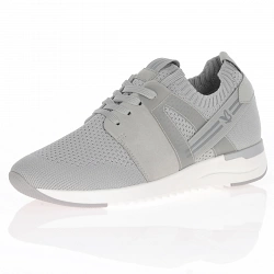 Caprice - 23711 Lace Up Knit Trainer, Grey