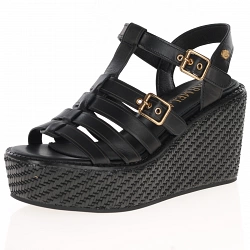 Carmela - Platform Wedge Sandals Black - 161388