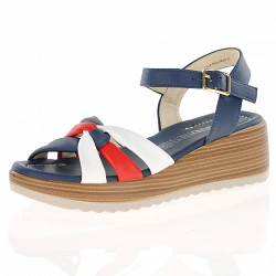 Heavenly Feet - Luxe Wedge Sandals, Navy Multi