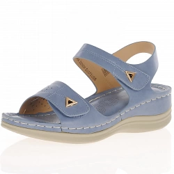 Heavenly Feet - Nora Velcro Strap Sandals, Denim Blue
