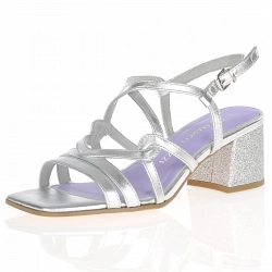 Marco Tozzi - Block Heeled Strappy Sandals Silver - 28359