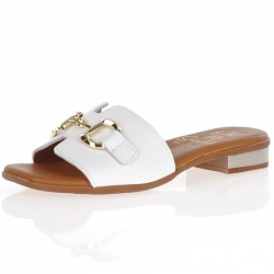 Oh My Sandals - Low Heel Mule Sandals White - 5340