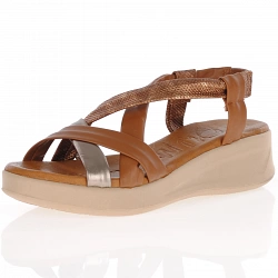 Oh My Sandals - Slingback Wedge Sandals Brown Multi - 5406