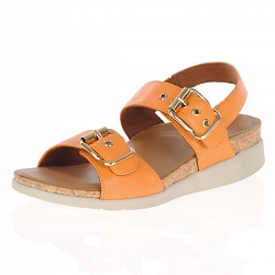 Strive Footwear - Almafi Gold Buckle Sandals, Tangerine