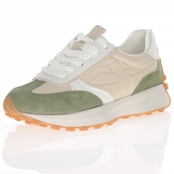 Tamaris - Sporty Trainers Ivory/Green - 23749