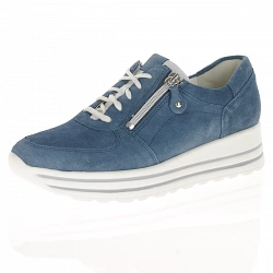 Waldlaufer - Lace Up Platform Shoes Denim Blue - 758008