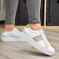 Paul Green - Leather Flatform Trainers White - 5330-066