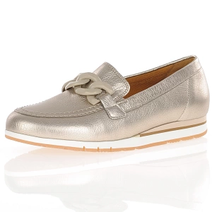 Gabor - Metallic Leather Loafers Pewter - 415.62