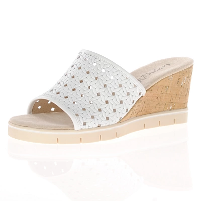Caprice - Mule Wedge Sandals White - 27210 1