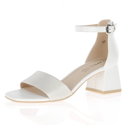 Caprice - Medium Block Heeled Sandals White - 28302 1