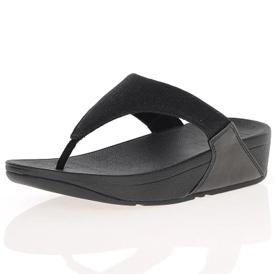 Fitflop - Lulu Shimmerlux Toe-Post Sandals, Black 1