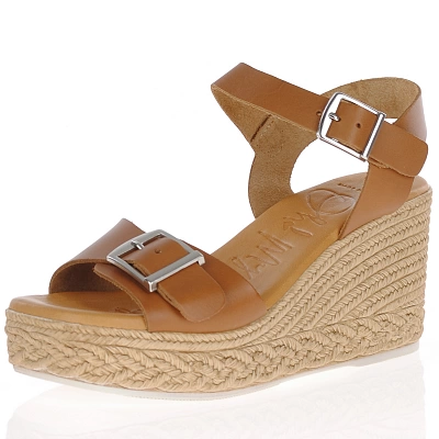 Oh My Sandals - High Wedge Sandals Tan - 5459 1