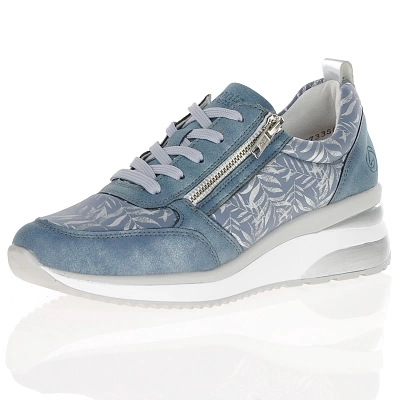 Remonte - Low Wedge Trainers Blue Combi - D2401-10 1