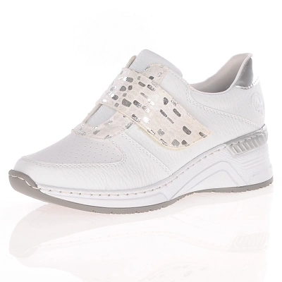Rieker - Velcro Strap Wedge Shoes White Combi - N4354-81 1