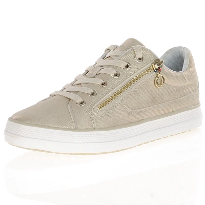 s.Oliver - Flat Side Zip Trainers Champagne - 23615 1