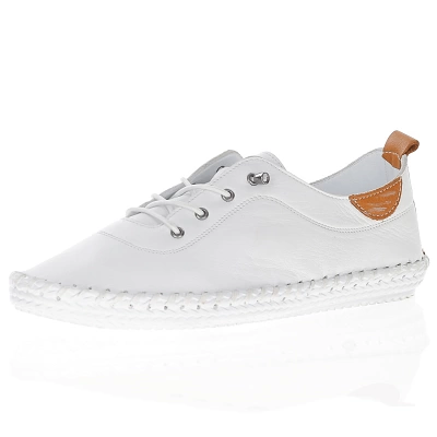 Lunar - St Ives Leather Plimsoll, White 1