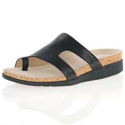 Strive Footwear - Savannah Toe Loop Wedge Sandals, Black 1