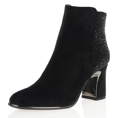Susst - Dazzle Block Heeled Ankle Boots, Black 1