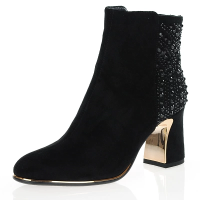 Susst - Dazzle Block Heeled Ankle Boots, Black 1