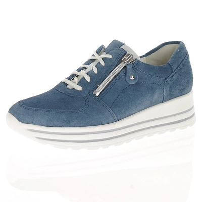 Waldlaufer - Lace Up Platform Shoes Denim Blue - 758008 1