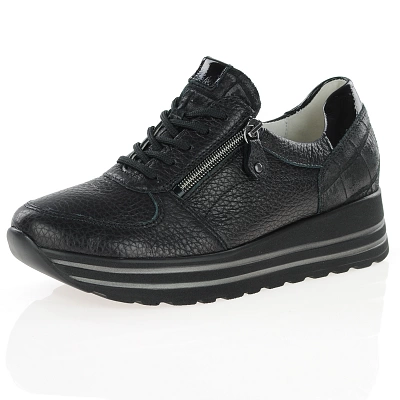 Waldlaufer - Lace Up Platform Shoes All Black - 758009 1
